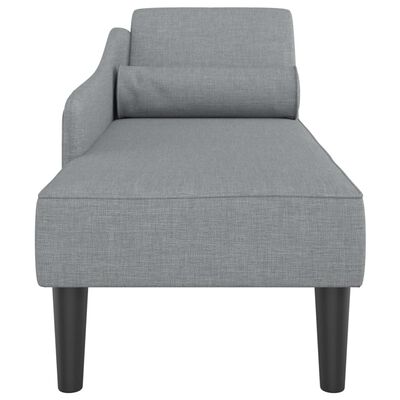 vidaXL Chaise longue avec coussins gris clair tissu