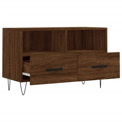 vidaXL Meuble TV Chêne marron 80x36x50 cm Bois d'ingénierie