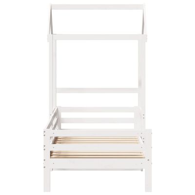 vidaXL Lit de jour avec toit sans matelas blanc 90x200 cm bois massif