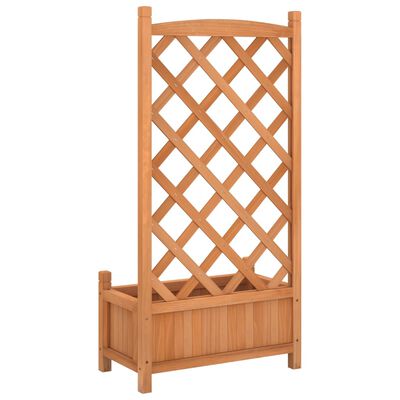 vidaXL Jardinière avec treillis marron bois massif de sapin