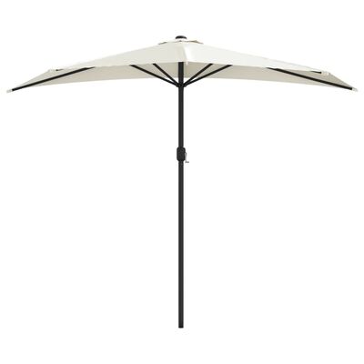 vidaXL Parasol de balcon avec mât en aluminium Sable 270x144 cm Demi