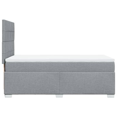 vidaXL Sommier à lattes de lit avec matelas gris clair 80x200 cm tissu