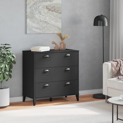 vidaXL Commode VIKEN noir bois d'ingénierie