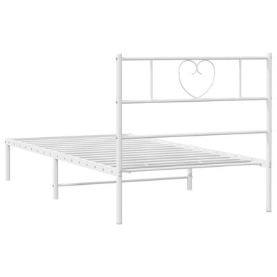 vidaXL Cadre de lit métal sans matelas et tête de lit blanc 100x190 cm