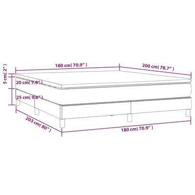 vidaXL Sommier à lattes de lit avec matelas Marron 180x200 cm