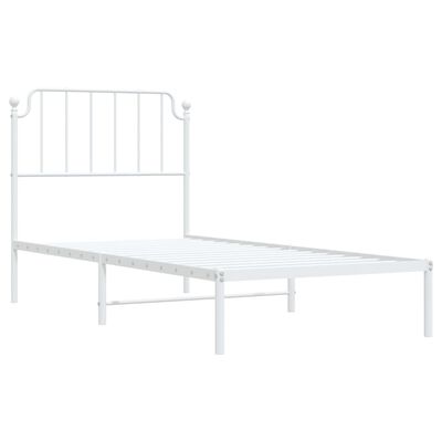 vidaXL Cadre de lit métal sans matelas avec tête de lit blanc 90x200cm