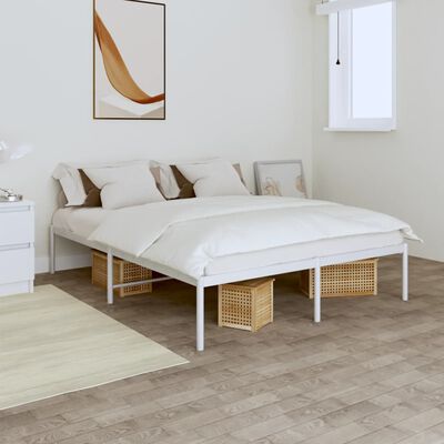 vidaXL Cadre de lit métal sans matelas blanc 150x200 cm