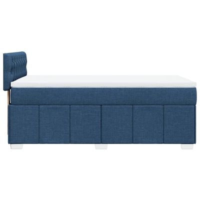 vidaXL Sommier à lattes de lit avec matelas Bleu 90x190 cm Tissu