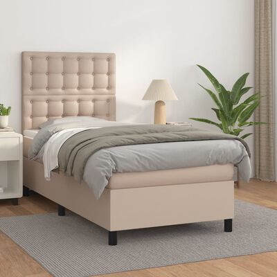 vidaXL Sommier à lattes de lit avec matelas Cappuccino 80x200 cm