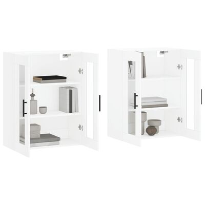 vidaXL Armoires murales 2 pcs blanc bois d'ingénierie