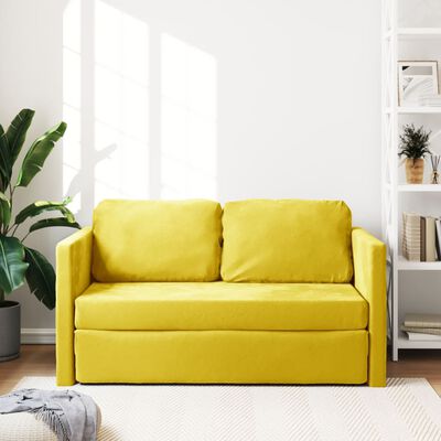 vidaXL Canapé-lit 2 en 1 jaune foncé 122x204x55 cm velours