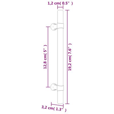 vidaXL Poignées d'armoire 20 pcs argenté 128 mm acier inoxydable