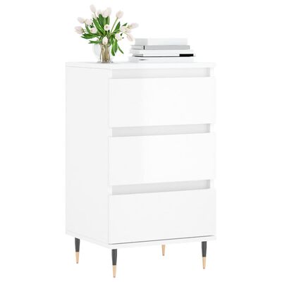 vidaXL Buffet blanc brillant 40x35x70 cm bois d'ingénierie