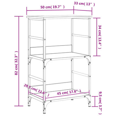 vidaXL Bibliothèque noir 50x33x82 cm bois d'ingénierie