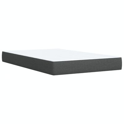 vidaXL Sommier à lattes de lit avec matelas gris foncé 120x190cm tissu