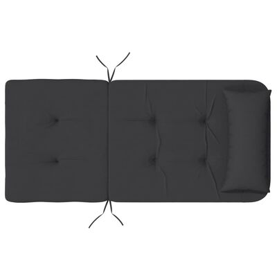 vidaXL Coussins de chaise adirondack lot de 2 noir tissu oxford