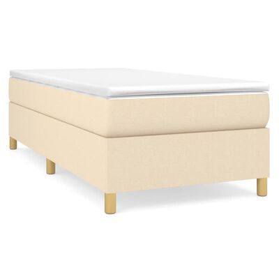 vidaXL Sommier à lattes de lit avec matelas Crème 100x200 cm Tissu