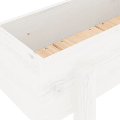 vidaXL Lit surélevé de jardin blanc 121x30x38 cm bois de pin massif