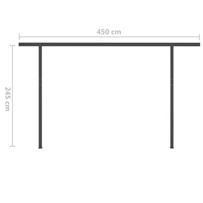 vidaXL Auvent manuel rétractable avec LED 5x3,5 m Jaune et blanc