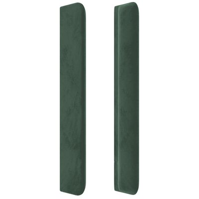 vidaXL Tête de lit à LED Vert foncé 203x16x118/128 cm Velours