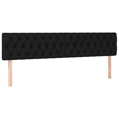 vidaXL Sommier à lattes de lit avec matelas Noir 180x200 cm Tissu