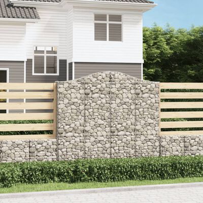 vidaXL Paniers à gabions arqués 11 pcs 200x30x180/200 cm Fer galvanisé