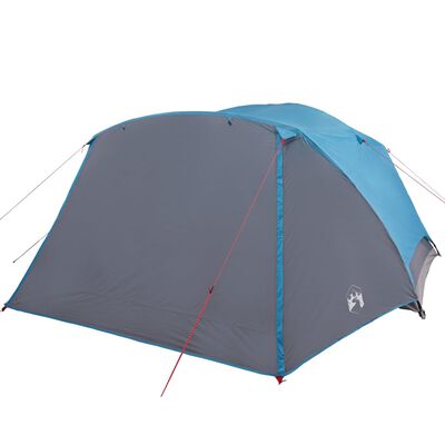 vidaXL Tente de camping avec porche 4 personnes bleu imperméable