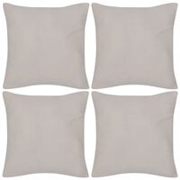 vidaXL Housses de coussin Coton 4 pcs Beige 40x40 cm