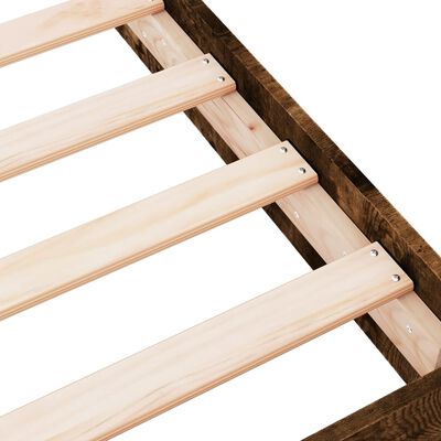 vidaXL Cadre de lit sans matelas chêne fumé 75x190cm bois d'ingénierie