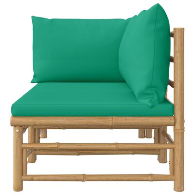 vidaXL Salon de jardin 2 pcs avec coussins vert bambou