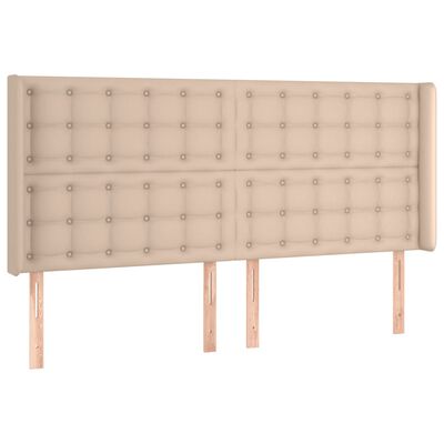 vidaXL Tête de lit à LED Cappuccino 203x16x118/128 cm Similicuir