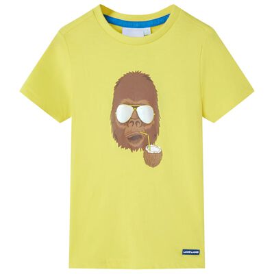 T-shirt pour enfants avec manches courtes jaune 116