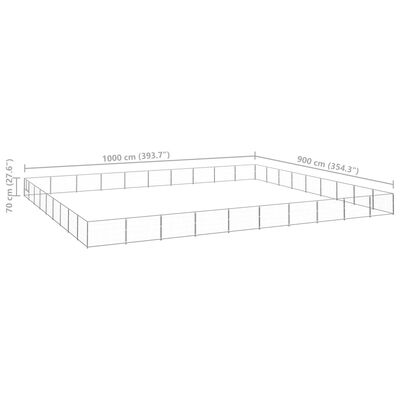 vidaXL Chenil Argenté 90 m² Acier