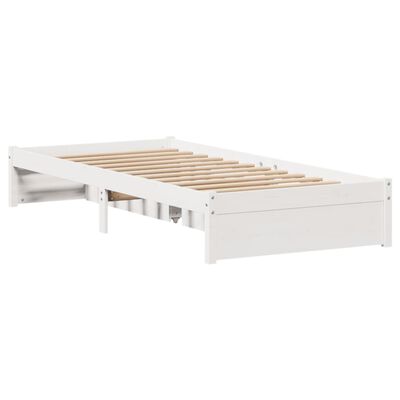 vidaXL Cadre de lit sans matelas blanc 90x200 cm bois de pin massif