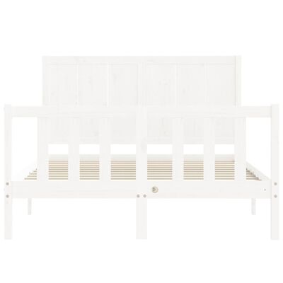 vidaXL Cadre de lit sans matelas blanc 140x190 cm bois de pin massif