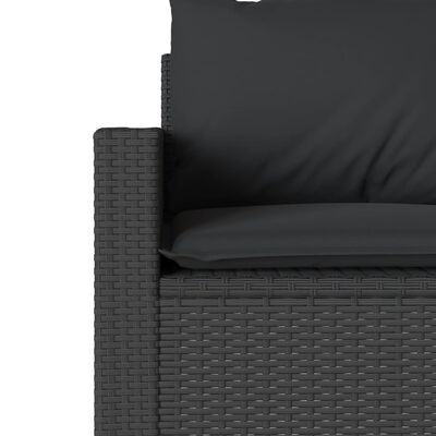 vidaXL Ensemble à manger de jardin coussins 2pcs noir résine tressée