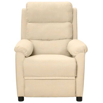 vidaXL Fauteuil inclinable électrique Crème Tissu