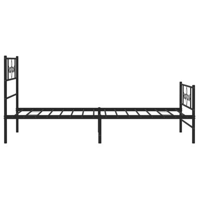 vidaXL Cadre de lit métal sans matelas et pied de lit noir 100x200 cm