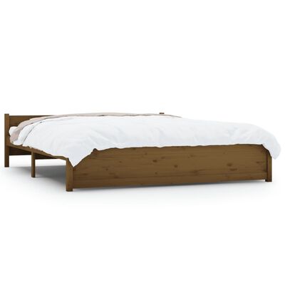 vidaXL Cadre de lit sans matelas marron miel bois massif 200x200 cm