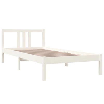 vidaXL Cadre de lit sans matelas blanc bois massif 90x200 cm