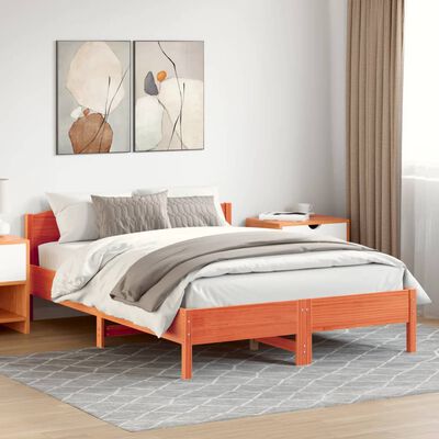 vidaXL Cadre de lit sans matelas cire marron 140x200cm bois pin massif