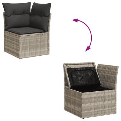 vidaXL Salon de jardin 6 pcs avec coussins gris clair résine tressée