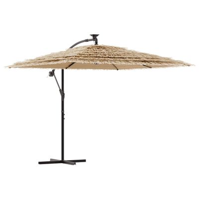 vidaXL Parasol de jardin avec LED et mât en acier marron 246x246x230cm