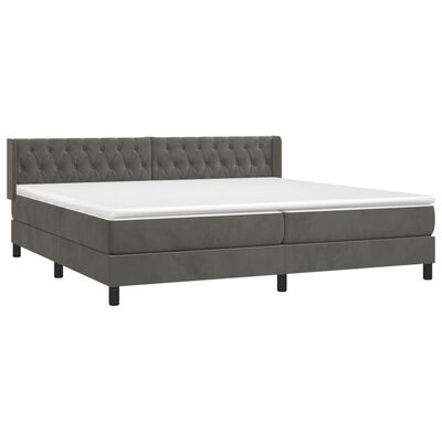 vidaXL Sommier à lattes de lit et matelas Gris foncé 200x200cm Velours