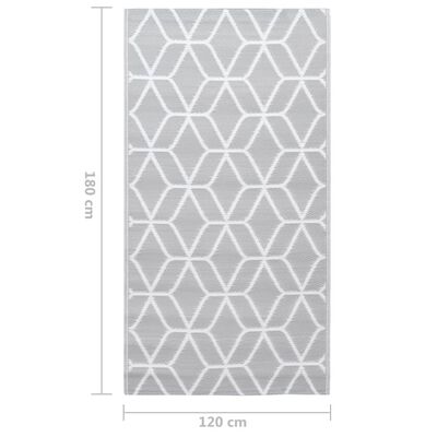 vidaXL Tapis d'extérieur Gris 120x180 cm PP