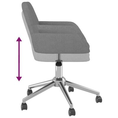 vidaXL Chaises pivotantes à manger lot de 2 Gris clair Tissu