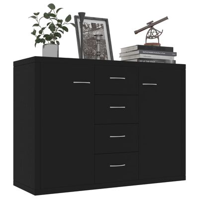 vidaXL Buffet Noir 88x30x65 cm Bois d'ingénierie