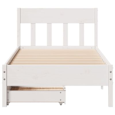 vidaXL Cadre de lit sans matelas blanc 100x200 cm bois de pin massif