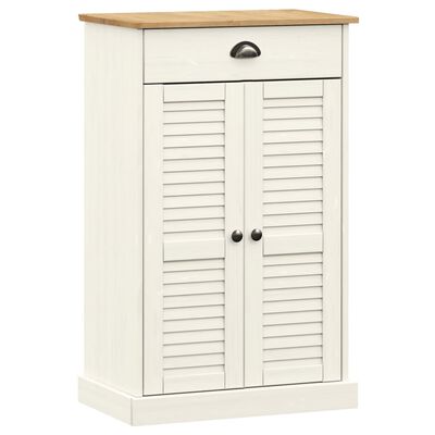 vidaXL Armoire à chaussures VIGO blanc 60x35x96 cm bois massif de pin