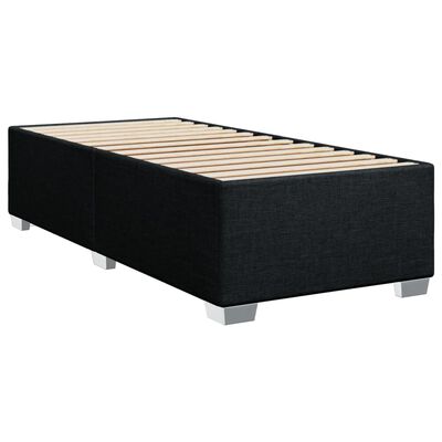 vidaXL Sommier à lattes de lit avec matelas Noir 90x190 cm Tissu